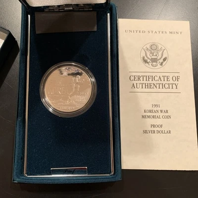 3 U.S. SILVER DOLLARS - CONSTITUTION - LIBERTY - KOREAN WAR - PROOF! - Image 1 of 4