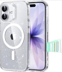 ESR Classic Hybrid Magnetic iPhone 17 Case, MagSafe Shockproof, Clear Shimmer - Picture 1 of 11