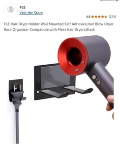 Hair Dryer Holder Wall Mounted Self Adhesive Hair Blow Dryer Rack Organizer - Picture 1 of 6