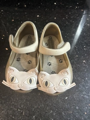 Mini Melissa Talla 6 Dorado Brillo Gato Jalea Zapatos Ballet Pisos Mary Jane Foto 1 de 4