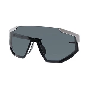 Prada Linea Rossa PS 04WSF TWK06F White Plastic Shield Sunglasses Grey Lens - Picture 1 of 3