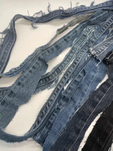 Lot of 25 Denim Seams, Various sizes and Shades - Picture 1 of 2