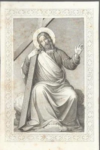 STAMPA ORIGINALE_ GESU' E LA CROCE _F. OVERBECK, TONY GOUTIERE _FEART_ OTTOCENTO - Foto 1 di 1