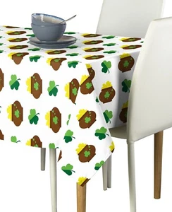 Lucky Shamrocks & Gold Signature Tablecloth Assorted Sizes - Picture 1 of 1