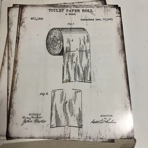 4 Vintage Bathroom Wall HomeDecor 8x10 Prints Toilet Razor Duck Patent Art Photo - Picture 1 of 7