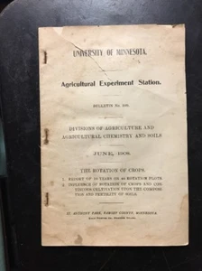 University of minnesota 1908 rotation of crops bulletin agriculture exper farm - Picture 1 of 5