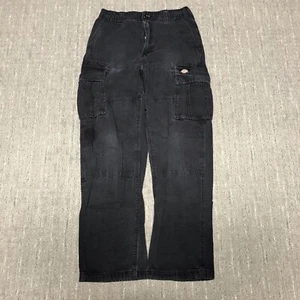 Vintage Dickies Paratrooper Military Cargo Pants Size 28 (Fit 30x29) Black Y2K - Picture 1 of 12