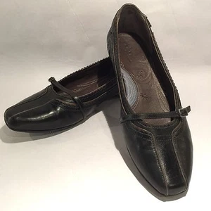 Women's INDIGO by CLARKS Leather Black/Gray Mary Jane Loafers Flats 6M - Picture 1 of 11