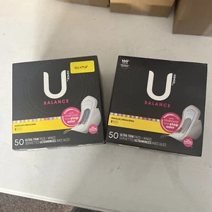 U by Kotex Balance Ultra Thin Pads with Wings, Regular 50 Count (Pack of 2) - Picture 1 of 1