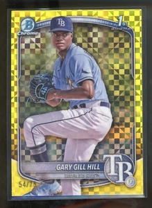 2025 Bowman Chrome GARY GILL HILL #55 1st Prospect Yellow X-Fractor /75 Rays - Picture 1 of 2