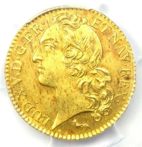 1743/2 France Gold Louis XV d'Or Coin 1 L'OR - Certified PCGS MS62 (BU UNC) - Picture 1 of 6
