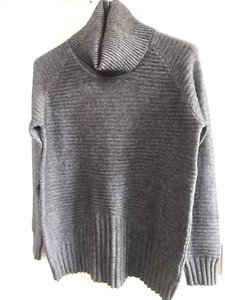 NEU DAMEN-PULLOVER BILLI GRAU WEICH GERIPPT POLO ROLLHALS PASST UK 10 12 - Bild 1 von 6