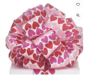 Burton & Burton #40 Multicolor Hearts Ribbon 20 Yards X 2.5 W Brand New Crafts - Picture 1 of 5