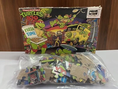 Rompecabezas Teenage Mutant Ninja Turtles RoseArt Vintage 100 piezas nuevo tiempo de pizza Foto 1 de 4