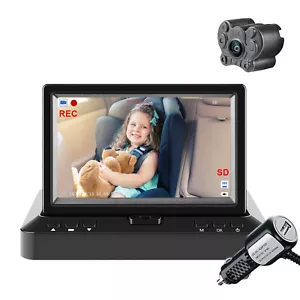 4.3" Foldable Car Baby Monitor DVR internal Backup camera for Back Seat Baby - Picture 1 of 12