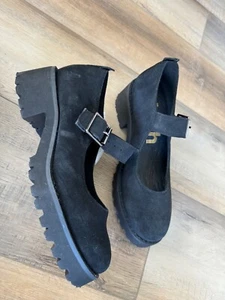 Hush Puppies extraleichte Mary Jane Damenschuhe Größe 8 schwarzes bequemes Wildleder - Bild 1 von 12