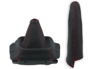 FÜR MAZDA MX-5 NB 98-05 SCHALTMANSCHETTE HANDBREMSE ALCANTARA ROTE NÄHTE - Bild 1 von 4