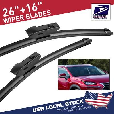 Front Windshield 26"16"Wiper Blades For Toyota C -HR CHR 2018 2019 2020 2021 - Image 1 of 4