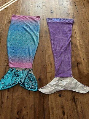 Lote de 2 sacos de dormir manta cola de sirena lentejuelas de lana iridiscente Foto 1 de 4