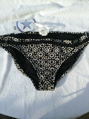New Converse Bikini Bottom Black White&Gold Geometric Design Sz. L About a 10Reg - Image 1 of 4