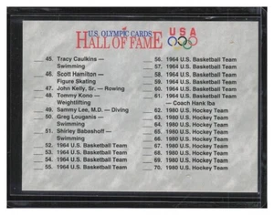 1991 Impel U.S. Olympic Hall of Fame #90 Checkliste - Bild 1 von 2