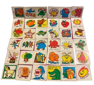 Vintage 80er/90er Kinder Lehrer Hausaufgaben Tabelle Belohnung 100 Stück Aufkleber Posten - Bild 1 von 4
