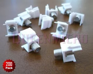 200 x F type Insert Keystone Modular Jack Cable Coaxial Coax Connector Adapter - Picture 1 of 1