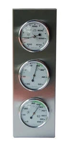 stazione meteorologica In Acciaio Inox Termometro / Igrometro / Barometro - Foto 1 di 1