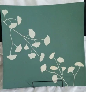 Ginkgo Pattern Upcycled 16" X 16" Tabletop Art Decor Concave Tray Platter Plate - Picture 1 of 2
