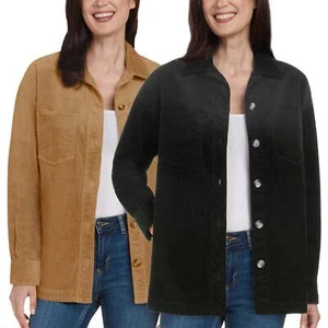 Neu mit Etikett Matty M Damen Cord Baumwollmischung lockere Passform Knopfleiste Hemdjacke S-3X - Bild 1 von 17