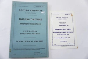 1979 Eastern Region Railway Working Timetable Section YB Kings Cross - Bild 1 von 8