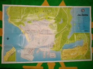 Mapa/póster Grand Theft Auto V 5 Los Santos y el condado de Blaine 28,5 x 18,5 - Imagen 1 de 4