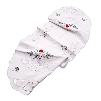 Table Runner Table Cloth Topper with Embroidery Christmas 100 CM - Image 1 of 4
