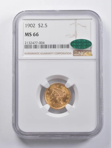 MS66 1902 $2.50 Liberty Head Gold Quarter Eagle CAC NGC *6868 Cover