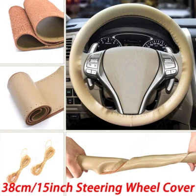 Cubierta de volante de cuero genuino para Lexus LX470 beige 38 cm 15 pulgadas 2024 nueva Foto 1 de 4