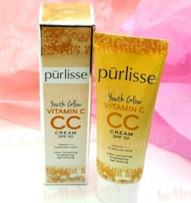 Purlisse CC Cream ☆LIGHT-MEDIUM☆  SPF 50 -Youth Glow-Vitamin C -FULL SIZE- 1.4oz - Image 1 of 4