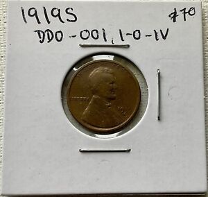 1919 S Wheat Penny DDO Coin Error, See Pictures for Details