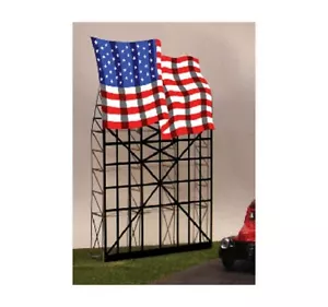 Miller Engineering ~ scala HO & N ~ cartellone pubblicitario al neon bandiera americana lato strada ~ 4072 - Foto 1 di 1