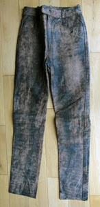 Phantasm Distressed Brown Plain Custom Style Motorcycle Leather Jeans 26" Waist - Picture 1 of 4