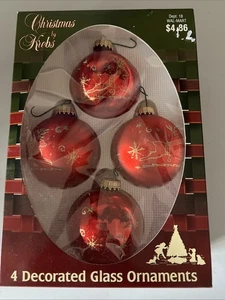 Weihnachten mit Krebs rote Ornamente mit goldenen Rentieren - Bild 1 von 2