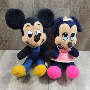 Vintage Mickey & Minnie Mouse Plüsch Puppen Walt Disney California Stofftiere - Bild 1 von 12
