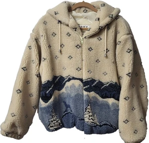 Giacca Izzi capospalla fuzzy sherpa accogliente full zip con cappuccio manica lunga M alberi di lupo - Foto 1 di 9