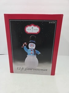 Trim a Home 12 Fuß riesiger Schneemann mit Zuckerstange aufblasbar Weihnachten Hof Dekor  - Bild 1 von 15