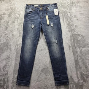 KUT from the Kloth Jeans Womens 2 Blue Catherine Boyfriend Distressed Stretch - Picture 1 of 14