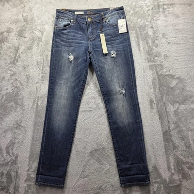 KUT from the Kloth Jeans Womens 2 Blue Catherine Boyfriend Distressed Stretch - Image 1 of 4