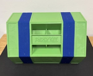 Vintage Green & Blue Rolykit Portable Tool Box Organizer Tote Dividers - Picture 1 of 2