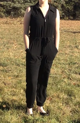 Mono Cabi Caper Estilo 5944 Negro Sólido Utilitario Carga Mameluco Talla XS Foto 1 de 4