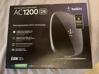 Belkin AC 1200 DB Wi Fi Dual Band AC+ Gigabit Router Smartphone Compatible Used - Image 1 of 3