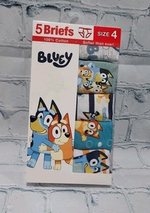 Bluey 5-pack NEW Boy's Briefs Underwear Size 4 Cotton - Picture 1 of 3