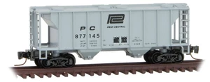 Tolva cubierta de dos bahías Micro-Trains MTL escala Z Penn Central/PC (gris) #877145 - Imagen 1 de 1